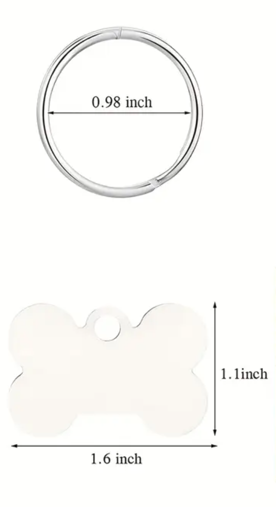 Customizable Dog Bone Tag