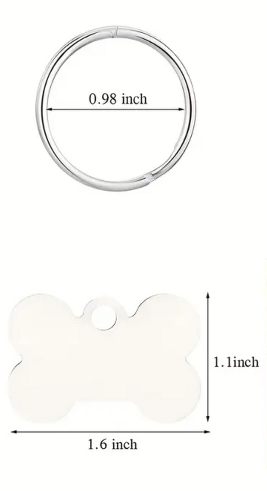 Customizable Dog Bone Tag