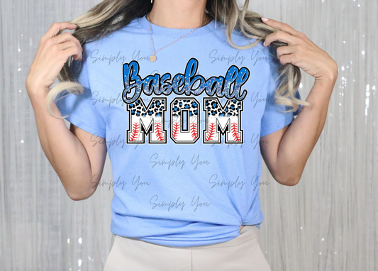 Baseball Mom with leopard